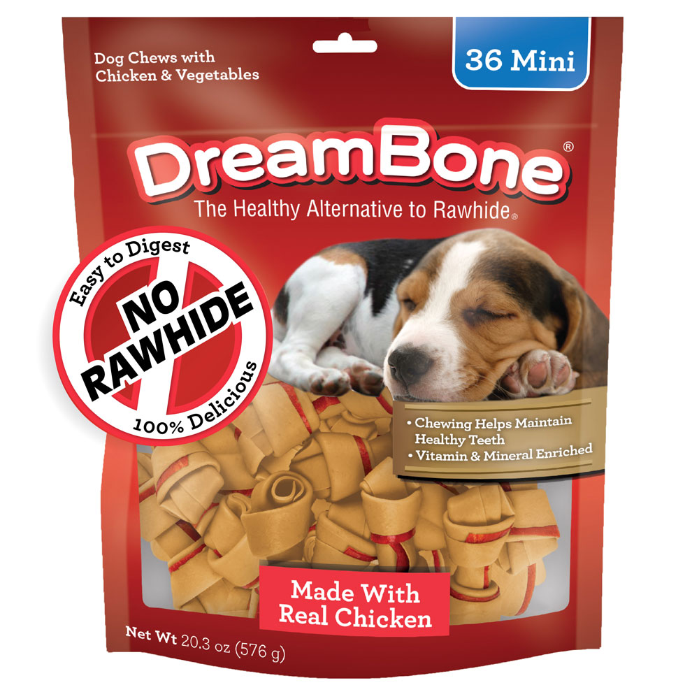Chicken Mini Rawhide Free Bone Chews for Dogs DreamBone